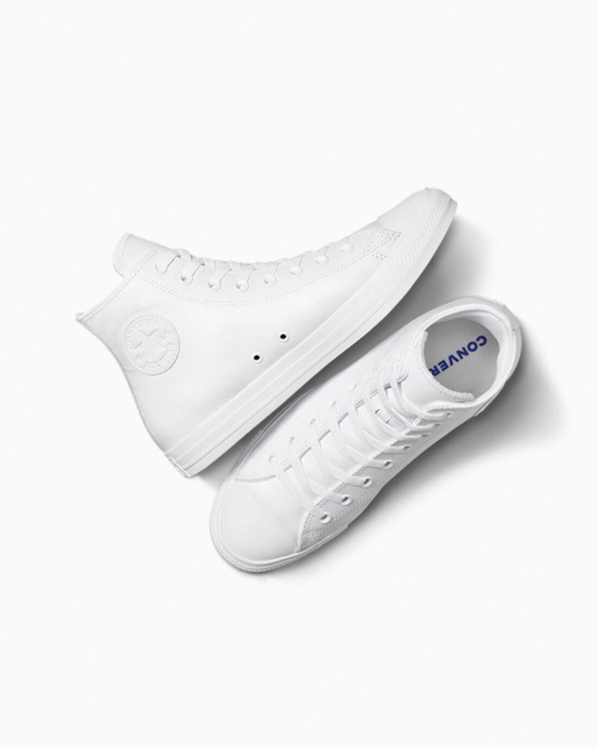 Tenis Converse Chuck Taylor All Star Couro Cano Alto Feminino Branco | PT V0P1T30